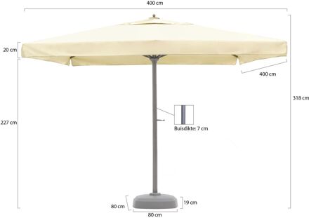 Java parasol 400x400cm - Laagste prijsgarantie! Wit