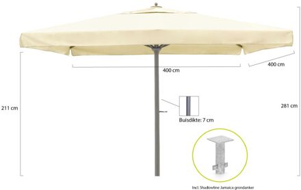 Java parasol 400x400cm - Laagste prijsgarantie! Wit