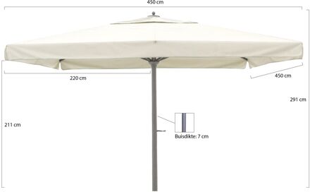 Java parasol 450x450cm - Laagste prijsgarantie! Grijs