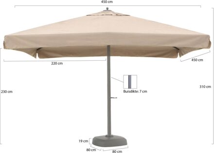 Java parasol 450x450cm - Laagste prijsgarantie! Taupe