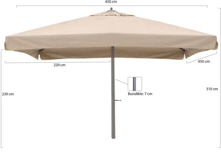 Java parasol 450x450cm - Laagste prijsgarantie! Taupe
