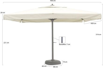 Java parasol 450x450cm - Laagste prijsgarantie! Wit