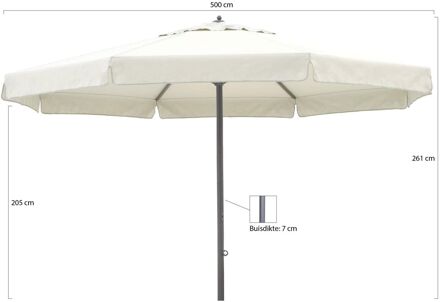 Java parasol ø 500cm - Laagste prijsgarantie! Grijs
