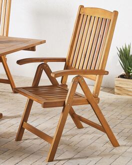 JAVA Set van 6 stoelen lichte houtkleur Bruin