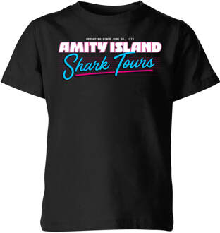 Jaws Amity Island Shark Tour Kids' T-Shirt - Black - 98/104 (3-4 jaar) Zwart - XS