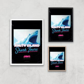 Jaws Amity Island Shark Tours Giclee Art Print - A4 - Wooden Frame Meerdere kleuren