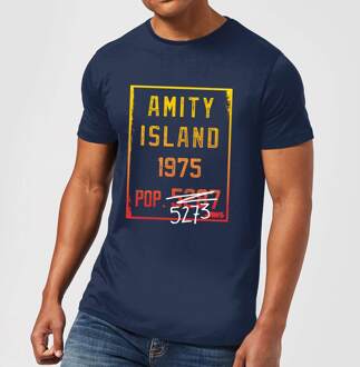Jaws Amity Population T-shirt - Navy - XL Blauw