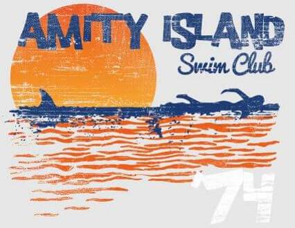 Jaws Amity Swim Club Dames T-shirt - Grijs - L