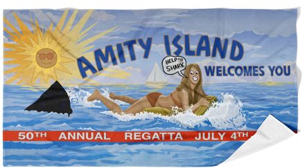 Jaws Amity Welcome Sign Beach Towel
