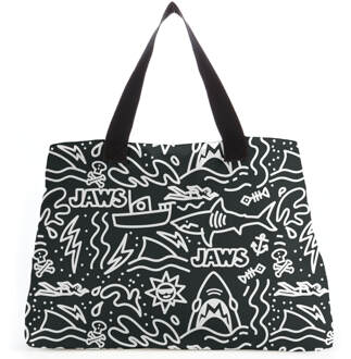 Jaws Black Doodle Tote Bag