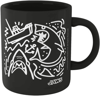 Jaws Doodle Mug - Black