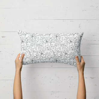 Jaws Doodles Rectangular Cushion - 30x50cm - Soft Touch