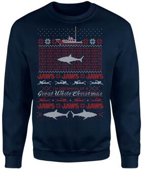 Jaws Great White Kersttrui - Navy - XXL Blauw