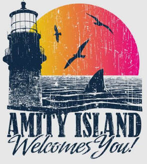 Jaws Welcome To Amity Island Dames T-shirt - Grijs - 3XL