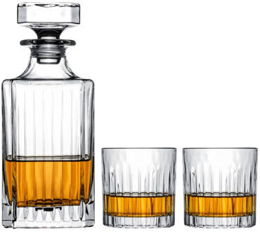 Jay Hill Whiskey Set (karaf & whiskeyglazen) Moville - 3-Delig Transparant