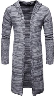 JAYCOSIN Herfst Winter Jas Mannen Effen Knit Lange Kapmantel Mannen Casual Lange Mouw Vest Jassen Veste Homme 1025 grijs / M