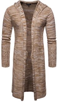 JAYCOSIN Herfst Winter Jas Mannen Effen Knit Lange Kapmantel Mannen Casual Lange Mouw Vest Jassen Veste Homme 1025 khaki / L