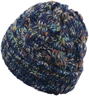 JAYCOSIN Hoed Vrouwen Winter Warm Gebreide Mode Casual Multicolor Outdoor Stapelen Hoeden Haak Knit Beanie Lady Mutsen Cap #45 marine