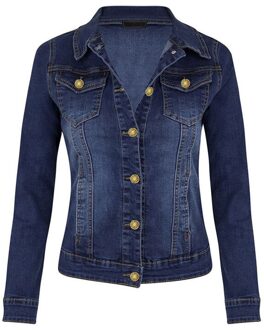 Jaycosin Vrouwen Denim Jas Revers Packet Knop Jas Vintage Lange Mouwen Jean Jas Losse Modieuze Vrouwelijke Uitloper Denim Jas DB / M