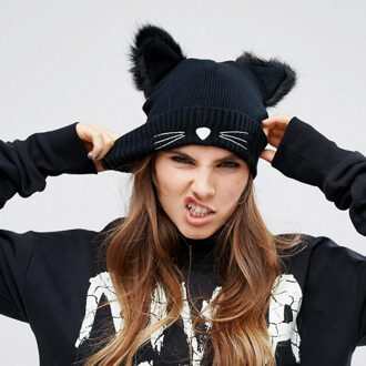 JAYCOSIN Vrouwen Hoeden Baggy Warm Haak Winter Casual Leuke Kat Effen Gebreide Wol Ski Beanie Skull Slouchy Vrouwelijke Caps Hoed #45