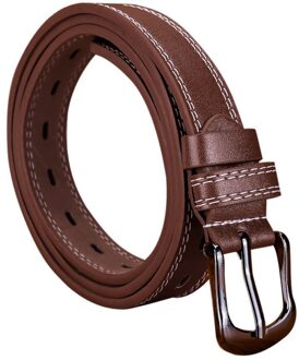 Jaycosin Vrouwen Skinny Taille Riem Decoratie Stijlvolle Accessoires Leisure Dunne Embossing Lederen Gesp Smalle Tailleband koffie