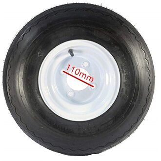 JayCreer 1PCS 8" White Steel Golf Cart Wheels And 18x8.50-8" Turf/Street Golf Cart Tires 1stk 110MM