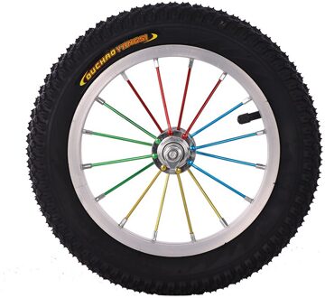 Jaycreer 1PCS-Pack 12 Inch Opblaasbare Spoke Wielen Met Lager En As Voor Kids Loopfietsen AluminumRim kleurrijk