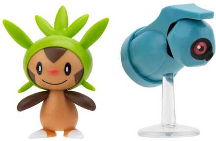 Jazwares Pokémon Battle Figure First Partner Set Figure 2-Pack Chespin, Beldum 5 cm