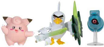 Jazwares Pokémon Battle Figure Set 3-Pack Clefairy, Beldum, Sirfetch'd 5 cm