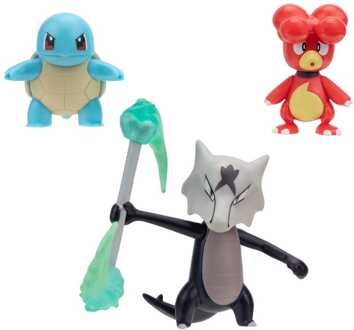 Jazwares Pokémon Battle Figure Set 3-Pack Magby, Squirtle #4, Alolan Marowak 5 cm