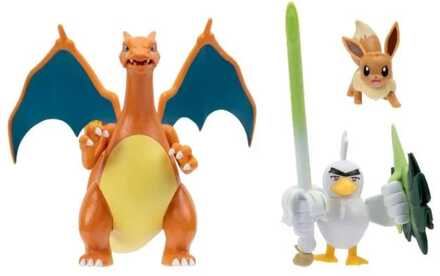 Jazwares Pokémon Figure 3-Pack Eevee, Sirfetch'd & Charizard