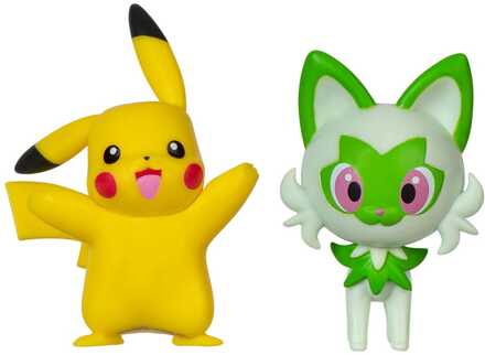 Jazwares Pokémon Gen IX Battle Figure Pack Mini Figure 2-Pack Pikachu & Sprigatito 5 cm
