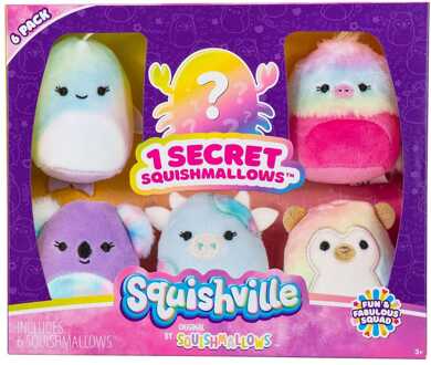 Jazwares Squishville Mini Squishmallows Plush Figure 6-Pack Fun & Fabulous Squad 5cm