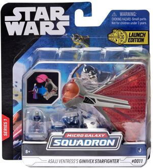 Jazwares Star Wars Micro Galaxy Squadron Vehicle with Figure Ginivex-Class Starfighter 7,5 cm
