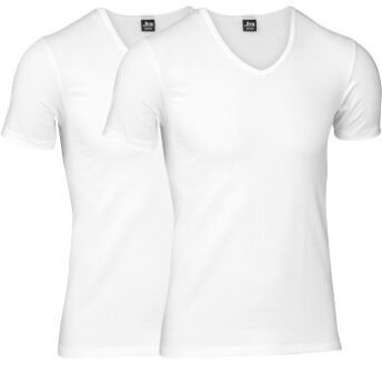 JBS 2 stuks Organic Cotton V-Neck T-shirt * Actie * Zwart,Wit - Small,Medium,Large,X-Large,XX-Large