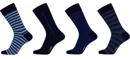 JBS 4 stuks Cotton Socks Zwart,Blauw,Versch.kleure/Patroon,Grijs,Rood - Maat 40/47