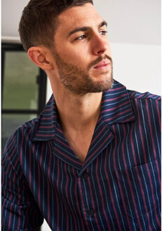 JBS Heren pyjama set lang gestreept met knoopsluiting - maat M Blauw