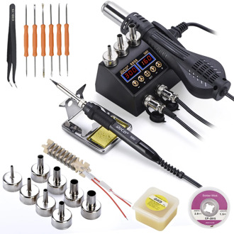 JCD 2 in1 Double Switch Control Soldering station LCD Digital Display BGA SMD Soldering Rework Station Welding Repair Tools 8898