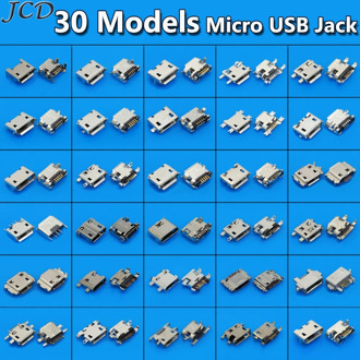 JCD 30models Micro USB 5P,5-pin Micro USB Jack,5Pins Micro USB Connector for Tail Charging mobile phone for Samsung for Lenovo..
