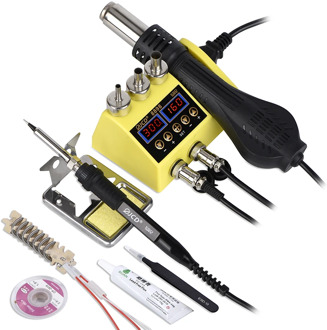 JCD 8898 Heat Gun LCD Digital Display Soldering Iron Kit Welding Rework Station Hot Air Gun for Cellphone BGA SMD PCB Repairing