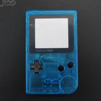 Jcd Lichtgevende Volledige Set Behuizing Shell Cover Case W/Rubber Pad En Schroevendraaier Voor Gameboy Pocket Gbp Shell Knoppen doorzichtig blauw