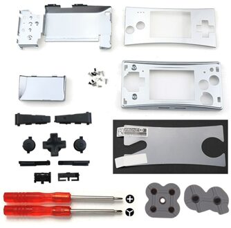 Jcd Metalen Behuizing Shell Case Voor Gameboy Micro Gbm Console Front Back Cover W/ L R Een B D-Pad Volledige Set Knop Schroef Tool