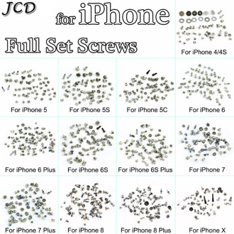 JCD Screws Full Screw Set for iPhone 4 4S 5C 5S 5G 6G 6s 6 7 7P 8 8 plus X Repair bolt Complete Kit Replacement Parts