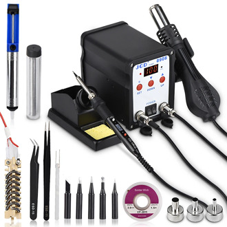 JCD Soldering Station 2 IN 1 Welding Repair machine 750W soldering iron with hot air gun SMD BGA Rework LCD Digital station 8908
