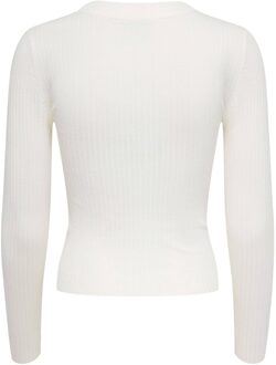 JDY ribgebreide top JDYPLUM gebroken wit - M