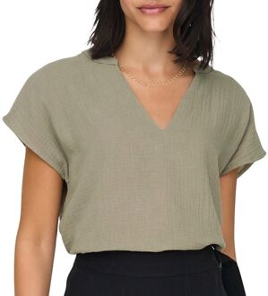 JDY Theis Lion Life SS Woven Top Dames - XS