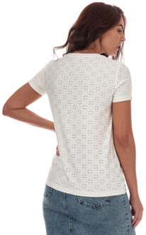 JDY top met opengewerkte details wit - XS