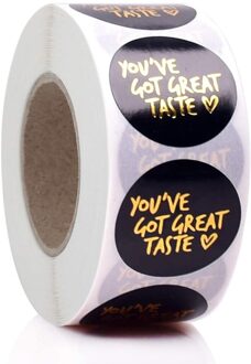 Je Hebt Grote Smaak Stickers Zwarte Achtergrond Goudfolie Visitekaartje Dank U Stickers 500 Stuks Etiketten Stickers 500stk-zwart