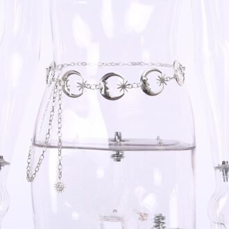 [Je Mijn Secret] Goth Zon Grafische Riem Vrouwen Punk Metalen Ketting Riemen Verstelbare Streetwear Riem Harajuku Party buiten Riem YB-SP20203M