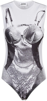 Jean Paul Gaultier Corset Print Witte Bodysuit Top Jean Paul Gaultier , Multicolor , Dames - XS